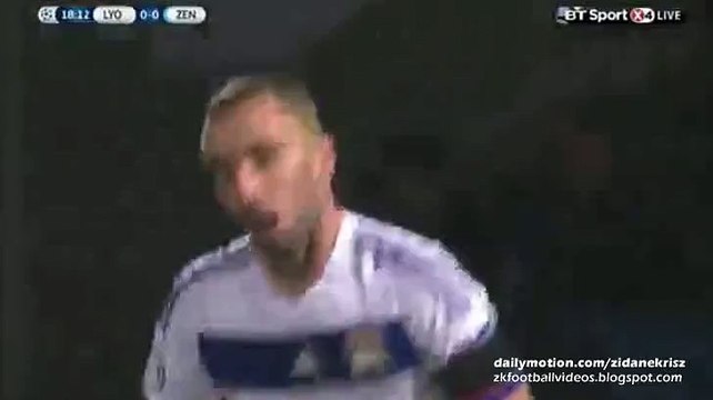 Lyon Big chance - Olympique Lyon v. Zenit St. Petersburg 04.11.2015 HD