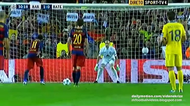 Neymar 1_0 Penalty-Kick Goal - Barcelona v. BATE 04.11.2015 HD