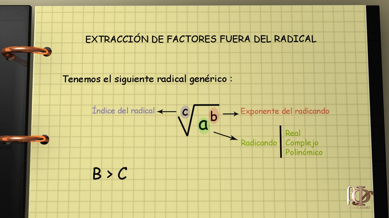 Extraccion de Factores Fuera del Radical Sacar factores