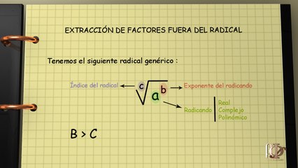 Extraccion de Factores Fuera del Radical - Sacar factores fuera de la raíz