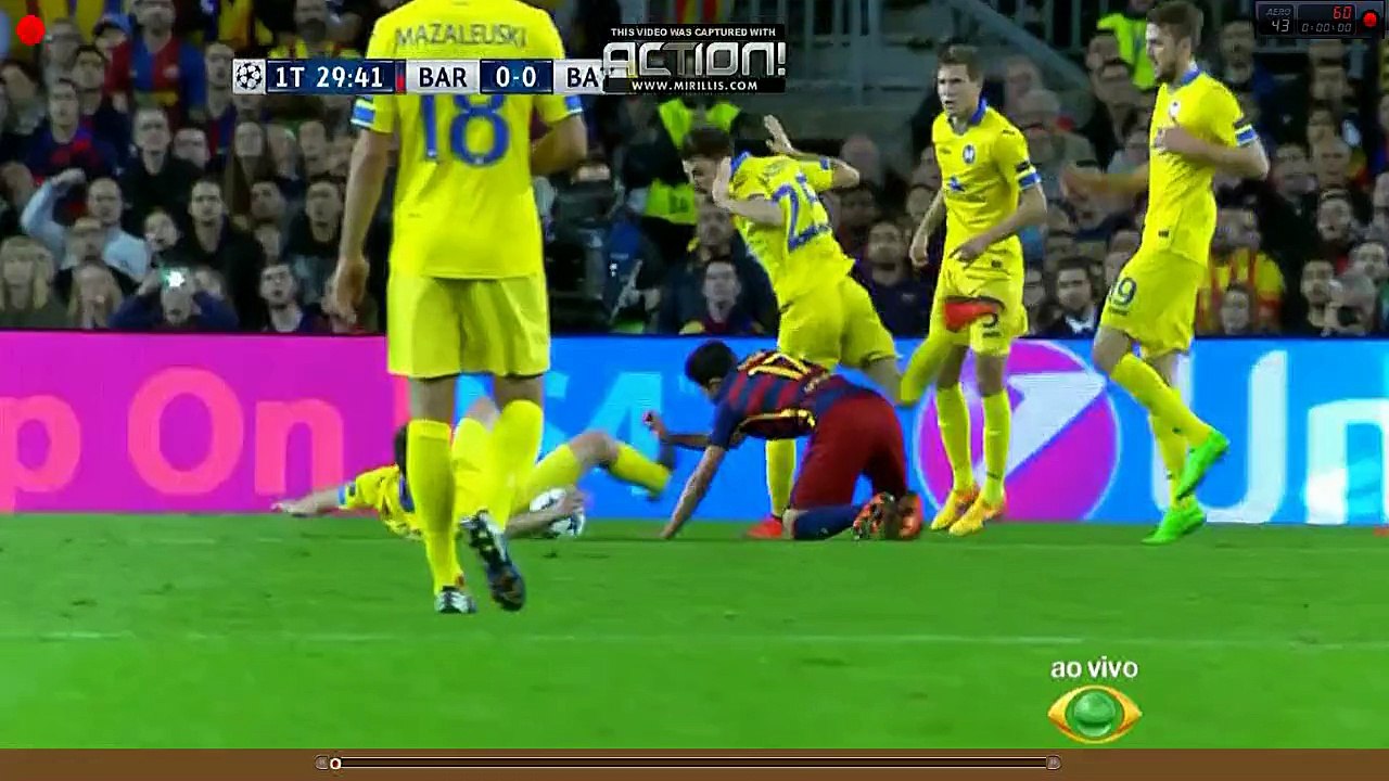 NEYMAR FAZ GOL DE PÊNALTI  CONTRA BATE BORISOV (LIGA DOS CAMPEÕES 2015)