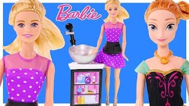 Barbie Style Salon Haircuts Coloring and Styling Disney Frozen Anna + Princess Ariel Dolls