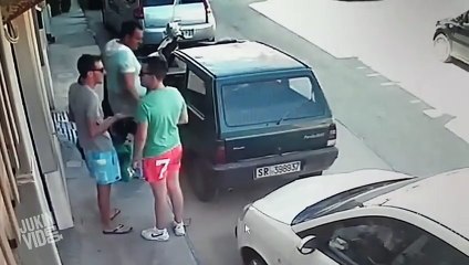 Guy Picks Up Car To Get Out Of Parking Space  Hulk Strength