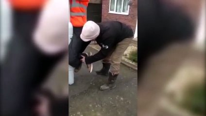 Guy Stuck On Pole  All Tied Up