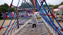 Outdoor Playground for Children in Battersea Park Zoo, huge toy castle fun for kids