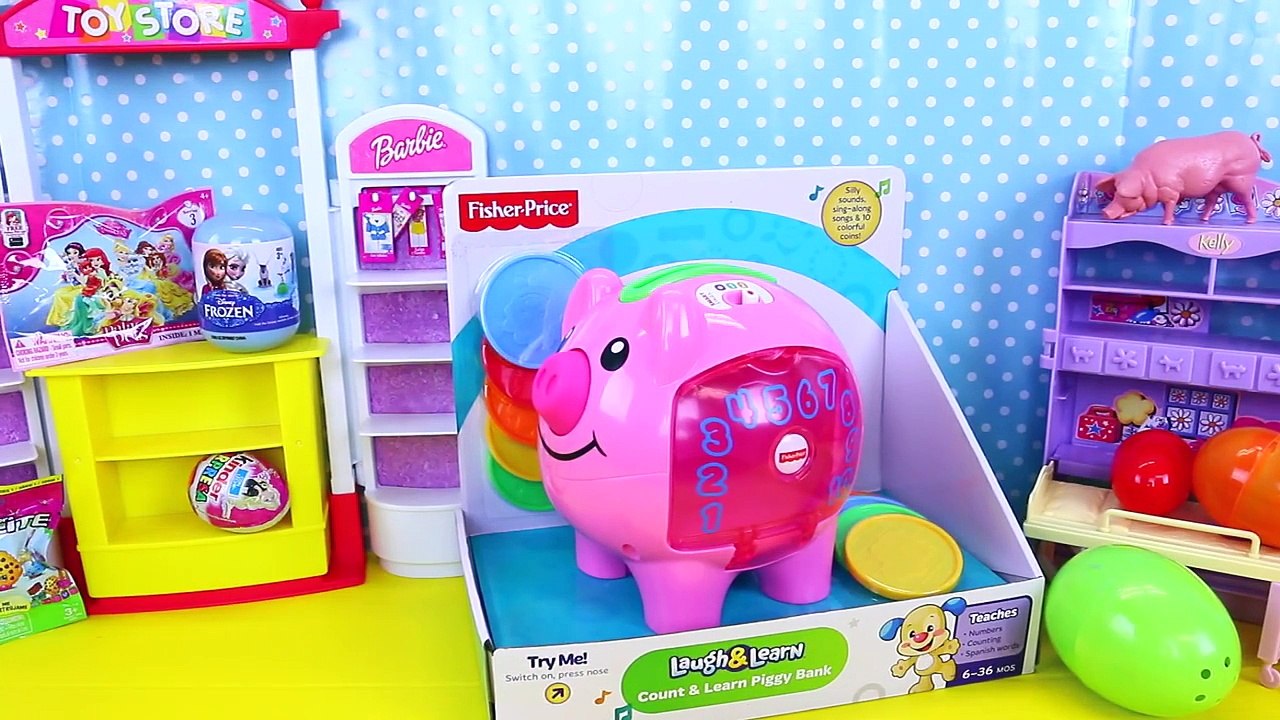 PIGGY BANK SURPRISE TOYS! Learn Numbers & Counting + Fashems, Surprise Eggs, Frozen, Barbi