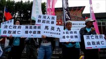 Taiwaneses protestan contra reunión con China