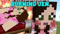 PopularMMOs Minecraft: GAMINGWITHJEN IS BURNING! Pat and Jen Mini-Game
