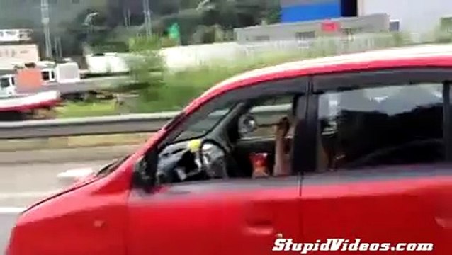Driving While Eating With Chopsticks _ Funny Videos 2015