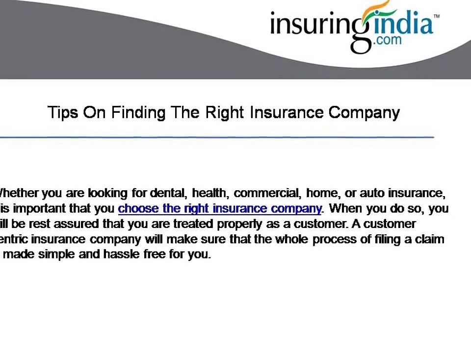 Tips On Finding The Right Insurance Company