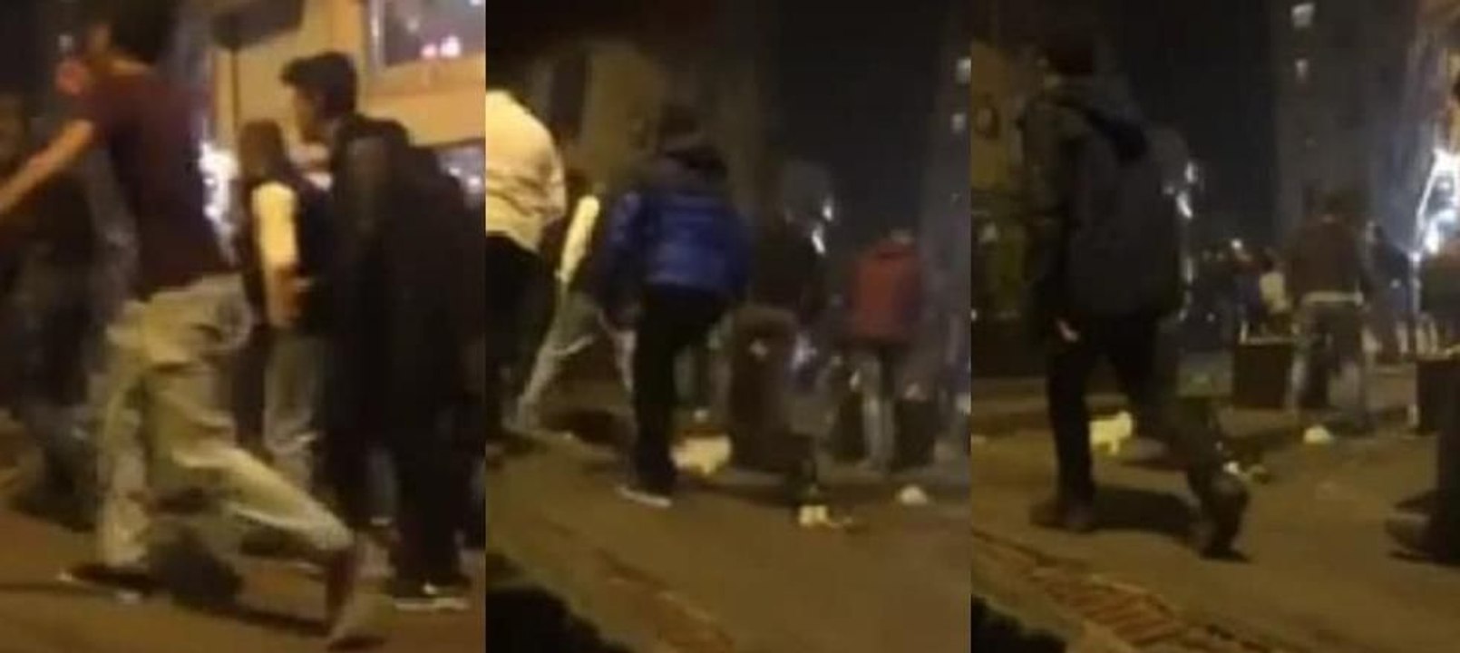 Galata'da içki içenlere saldırı