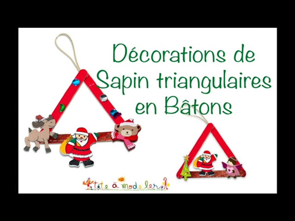 Decorations de sapin triangulaire en bâtons
