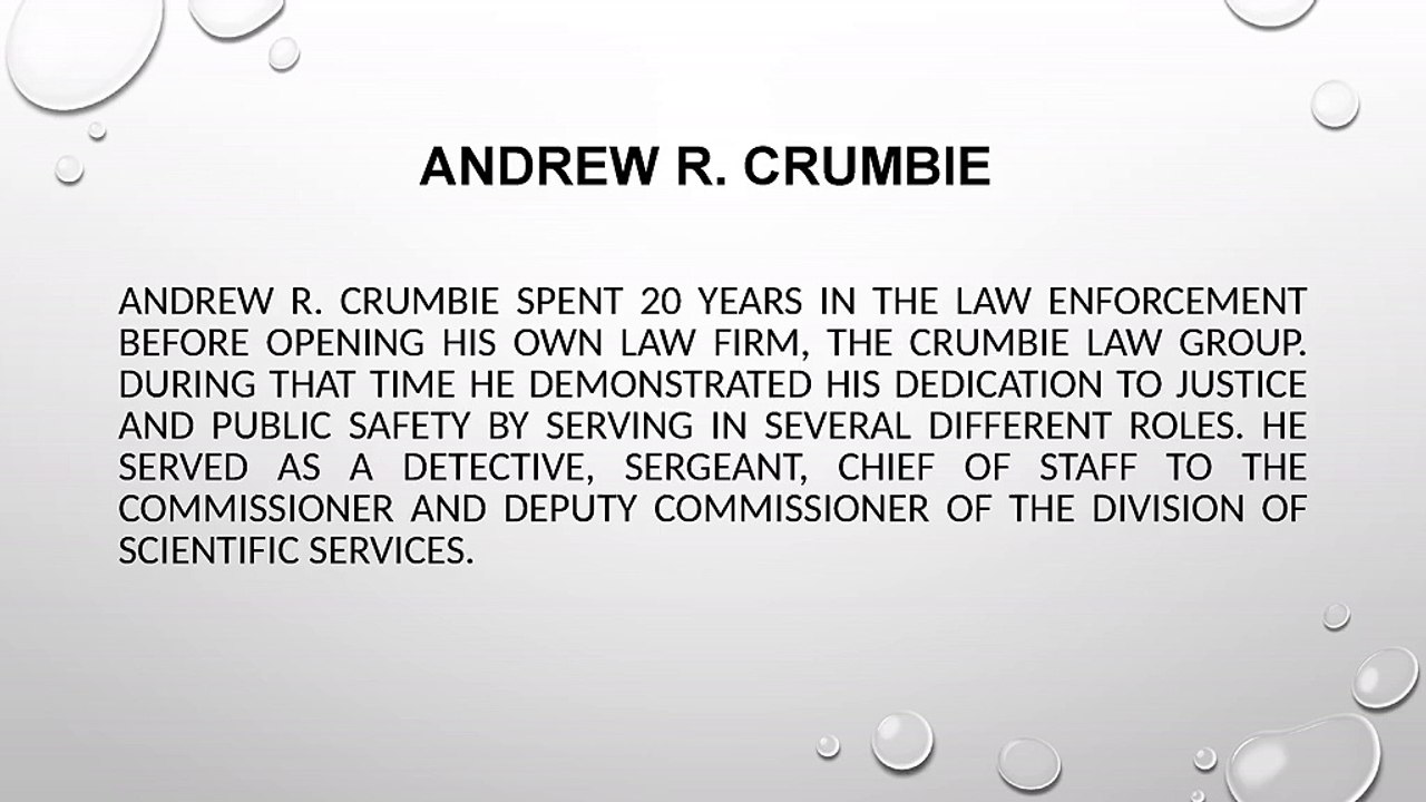 Andrew R. Crumbie - A Enthusiastic Detective