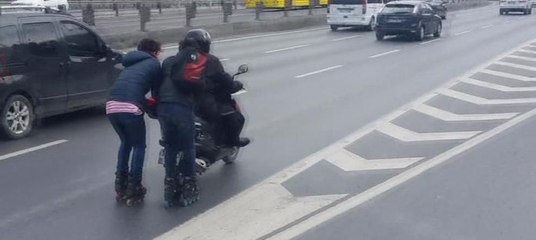 E-5'te patenci gençlerden tehlikeli oyun