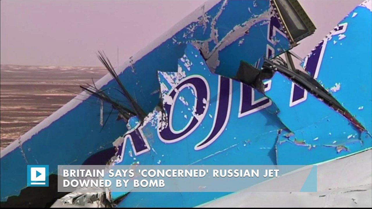 Britain says 'concerned' Russian jet downed by bomb
