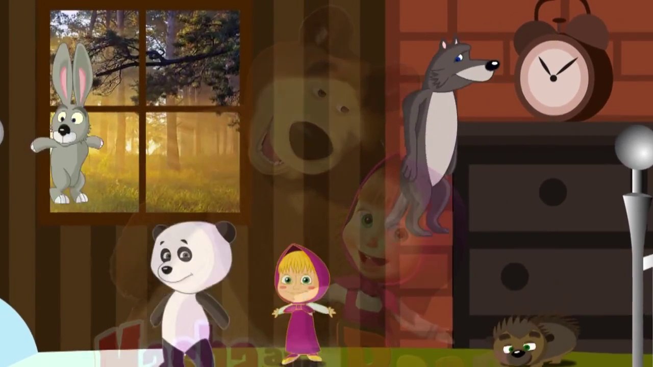 5 Little Monkeys Jumping on the Bed - Five Little Masha and the Bear jumping on the Bed - Маша и Медведь