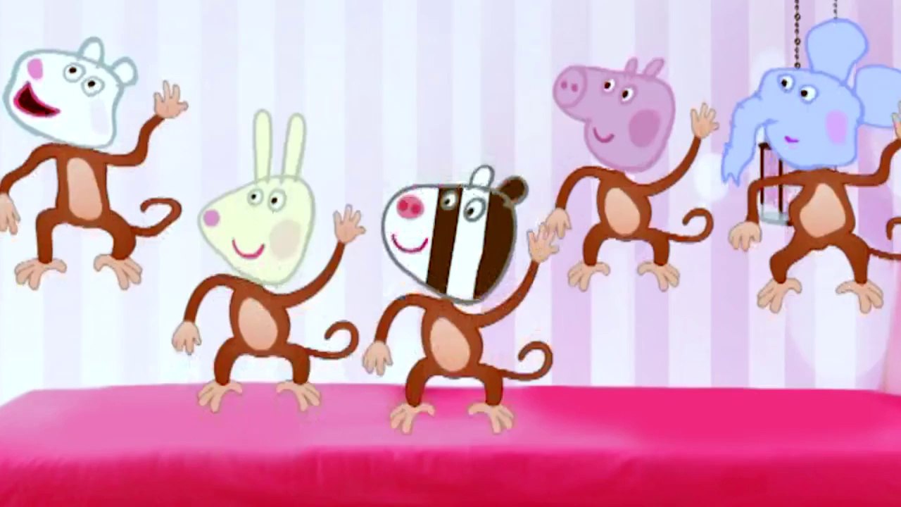 5 little Monkeys jumping on the bed 5 little monkeys Peppa Pig farting and Jumping on the Bed