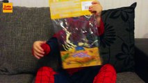 Маленький Мальчик Человек Паук Играется  с Миньоном и Распаковывает Игрушки Насекомые
