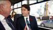 Justin Trudeau and Peter Mansbridge ride the bus to Parlliamen...
