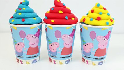 Download Video: Peppa Pig Ice Cream Surprise Toys Play Doh Rainbow Ice Cream Juguetes de Peppa Pig Toy Vid