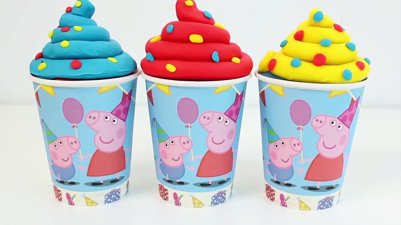 Peppa Pig Ice Cream Surprise Toys Play Doh Rainbow Ice Cream Juguetes de Peppa Pig Toy Vid