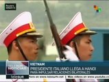 Presidente italiano llega en visita oficial a Vietnam