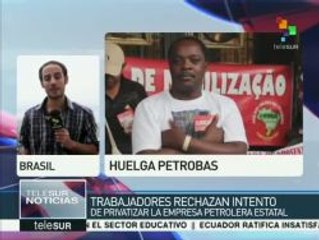 Descargar video: Brasil: trabajadores de Petrobras exigen reajuste salarial del 10%