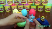 Play doh Mickey mouse and Minnie mouse Surprise eggs Minions Frozen anna