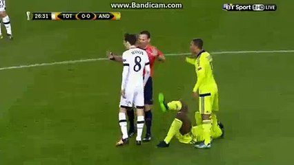 Stefano Okaka Gets Injured Tottenham 0-0 Anderlecht 5.11.2015 HD