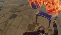 Skydiver Purposely Sets Parachute on Fire Mid-Jump