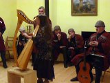 Mandragore 's Concert in SVANETIA  (Harpist & Singer) plays her Harp and sings before Vakho PILPANI : P1050040
