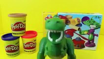 Play Doh Barney and Friends Bakery Toy Story Rex Toy Dinosaurs Eating Playdough Cake Candy