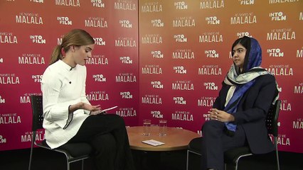 Nobel laureate Malala Yousafzai gets interviewed by Emma Watson