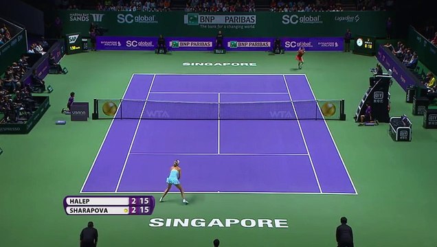 Maria Sharapova vs Simona Halep 2015 WTA Finals Highlights
