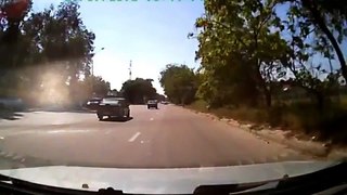 Lucky Kid On Russian Road