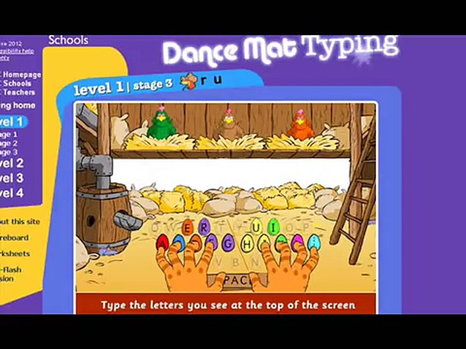 Dance Mat Typing level for all kids type 1 2 3 4 game