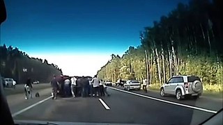 Car Accident, Overturned And The Help Of Crowd