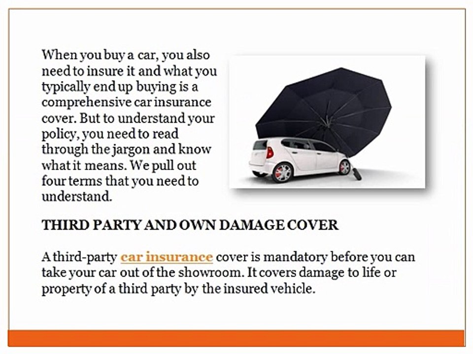 4 terms in your car insurance cover