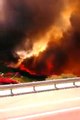 Raging wildfire in California neighborhood is like a scene from an action movie (warning loud).