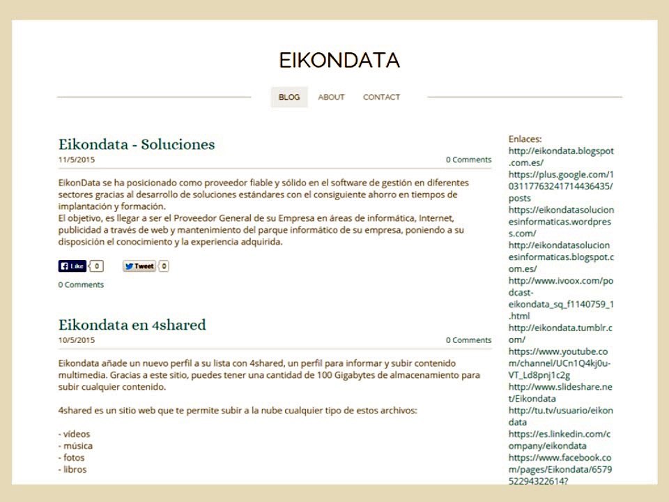 Eikondata - Nuevo perfil en weebly