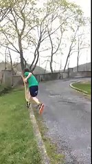 Ridiculously hilarious rope swing fail.