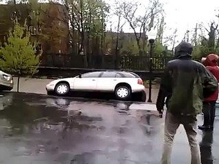 Baltimore landslide swallows every car on a street.