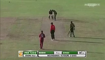 Shahid Afridi saying (O Teri Khair) on Sunil Narine Delivery