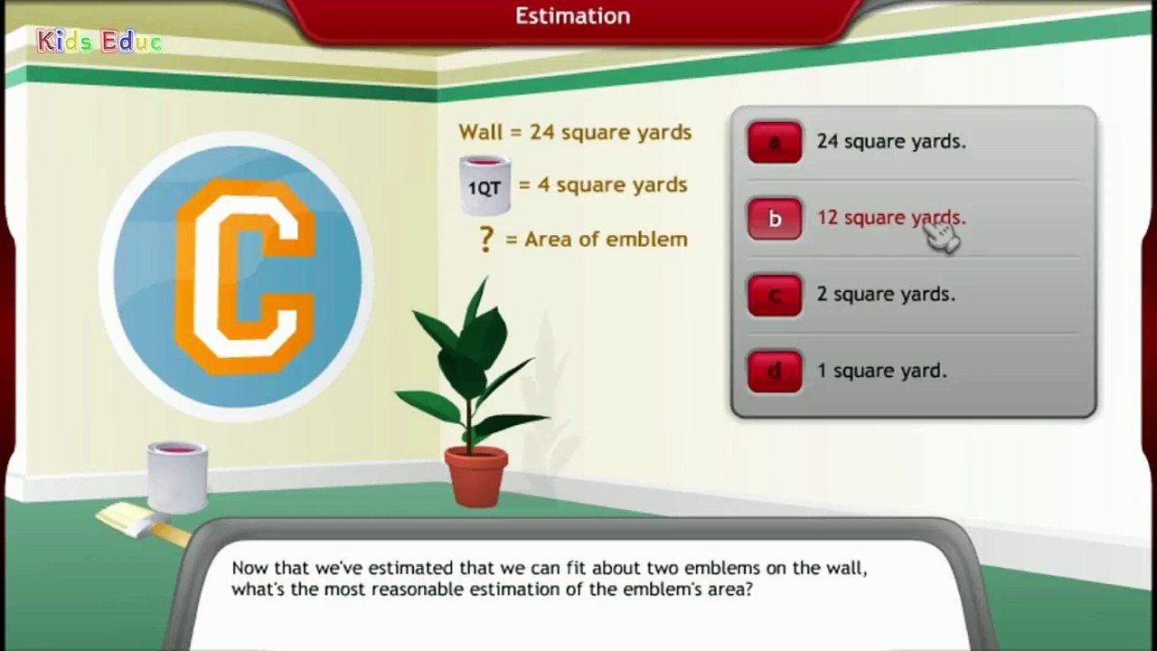 Estimating Lengths, Areas and Angles, Animated Math Lesson for Grades 5 6