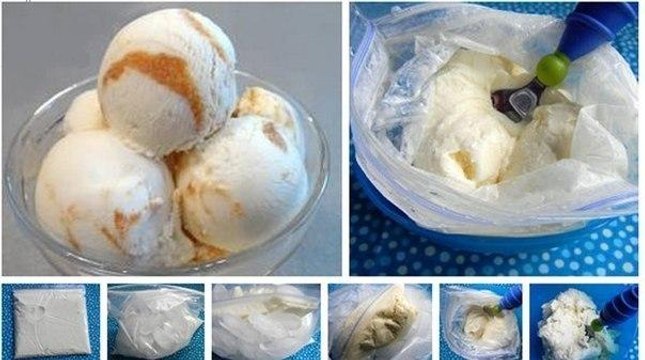 Ice Cream - Diy Home Made Ice Cream In Plastic Bag - Very Very Easy Reacipe