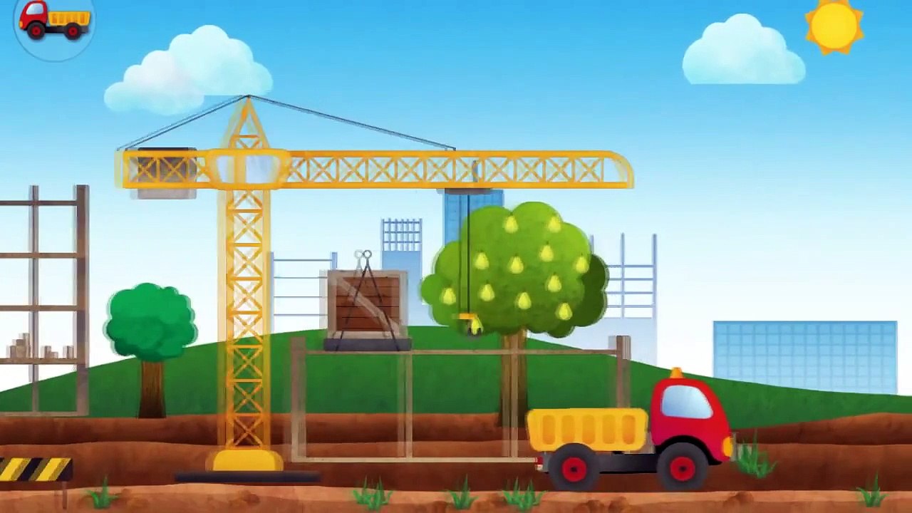 Çizgi Film - Damperli Kamyon Yule Yağmurda çalışıyor