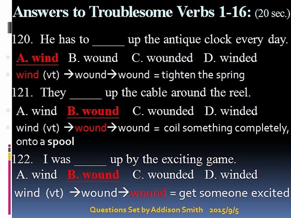 Troublesome Verbs 1-16