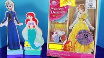 Frozen Disney Princess Dress Up Elsa, Ariel & Princesse Belle Wooden Magnetic Doll Muñeca