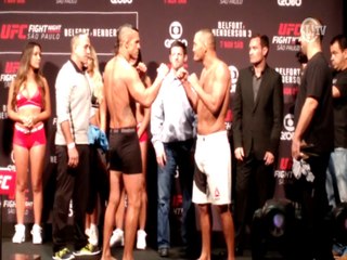 Belfort e Henderson mostram respeito em encarada após pesagem