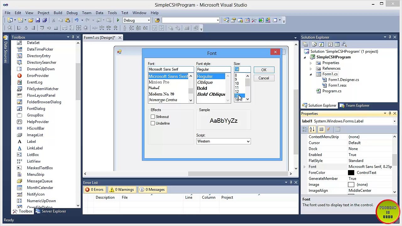 writing a simple  c programe in visual studio